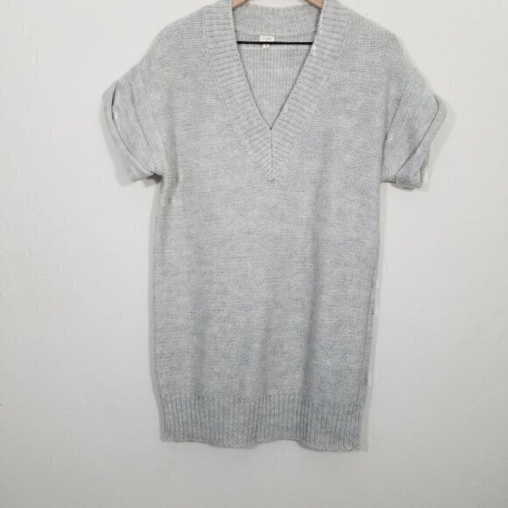 J. Crew Wool/Alpaca Blend V-Neck Knit Sweater Long Top Pullover Size S